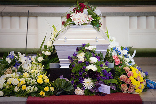 Kuva arkusta, hautajaiset